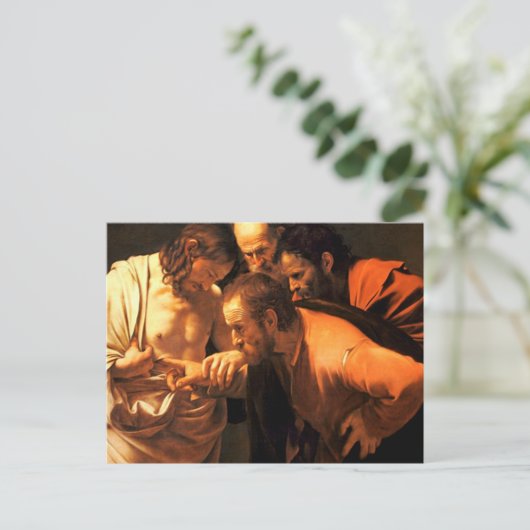 De ongelovigheid van Sint Thomas door Caravaggio Briefkaart (Staand voorkant)