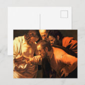De ongelovigheid van Sint Thomas door Caravaggio Briefkaart (Voorkant / Achterkant)