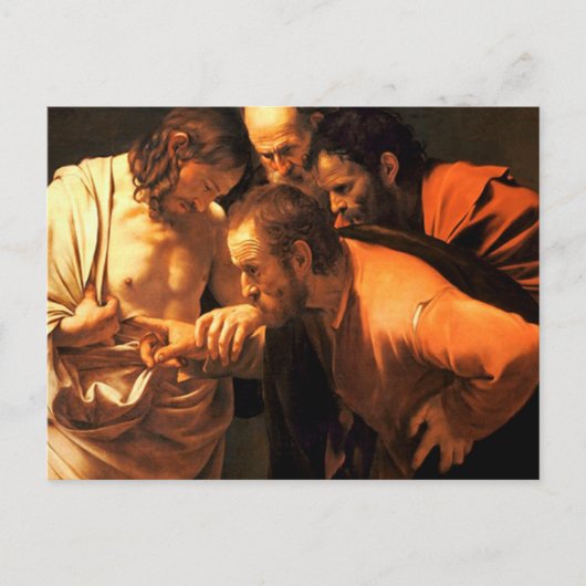 De ongelovigheid van Sint Thomas door Caravaggio Briefkaart (Voorkant)