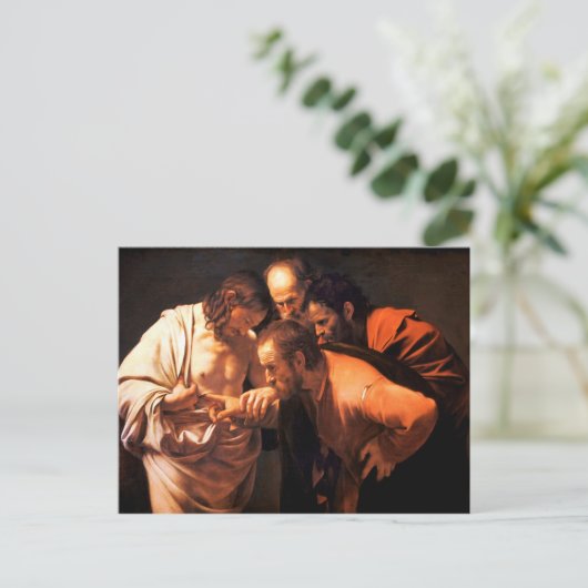 De ongelovigheid van Sint Thomas door Caravaggio Briefkaart (Staand voorkant)