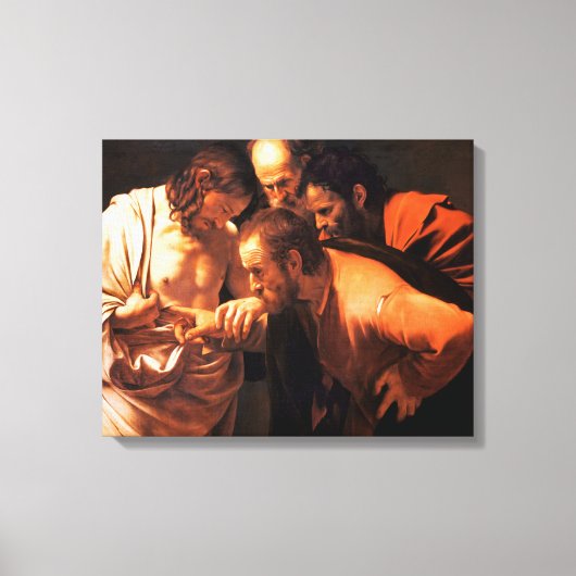 De ongelovigheid van Sint Thomas door Caravaggio Canvas Afdruk (Voorkant)