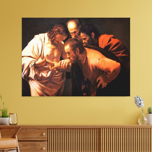 De ongelovigheid van Sint Thomas door Caravaggio Canvas Afdruk (Insitu (Woonkamer))