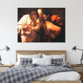 De ongelovigheid van Sint Thomas door Caravaggio Canvas Afdruk (Insitu (Slaapkamer))