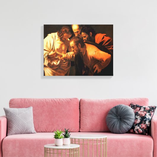 De ongelovigheid van Sint Thomas door Caravaggio Canvas Afdruk (Insitu (Woonkamer))