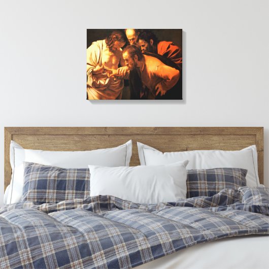 De ongelovigheid van Sint Thomas door Caravaggio Canvas Afdruk (Insitu (Slaapkamer))