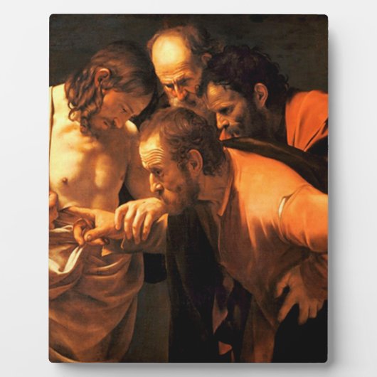 De ongelovigheid van Sint Thomas door Caravaggio Fotoplaat (Voorkant)