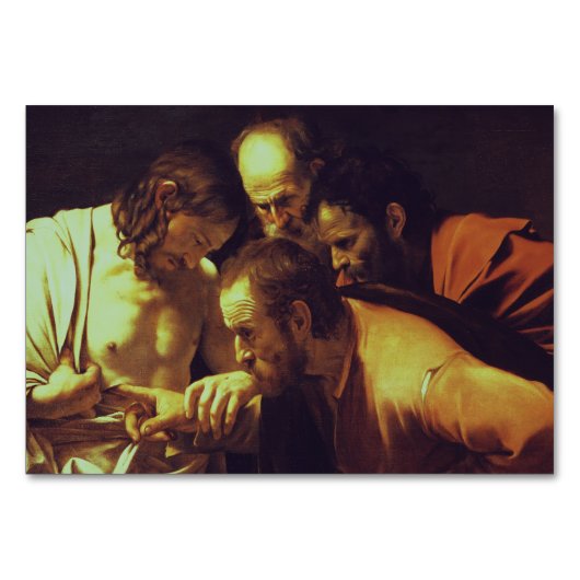 De ongelovigheid van Sint Thomas door Caravaggio Kaart (Voorkant)