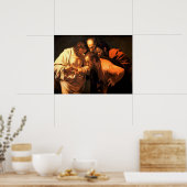 De ongelovigheid van Sint Thomas door Caravaggio Poster (Keuken)