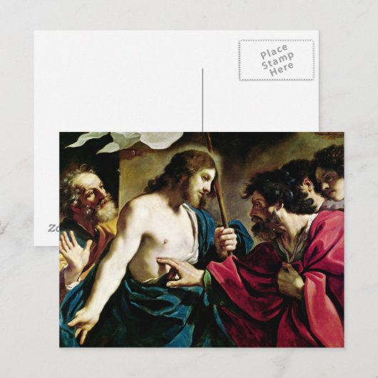 De ongelovigheid van St. Thomas Briefkaart (Voorkant / Achterkant)
