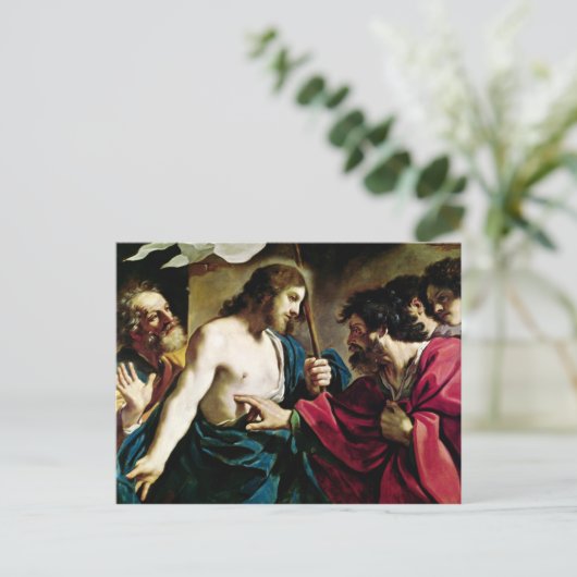 De ongelovigheid van St. Thomas Briefkaart (Staand voorkant)