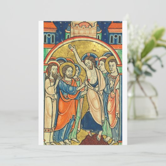 De Ongelovigheid van St Thomas van Psalter Bedankkaart (Staand voorkant)