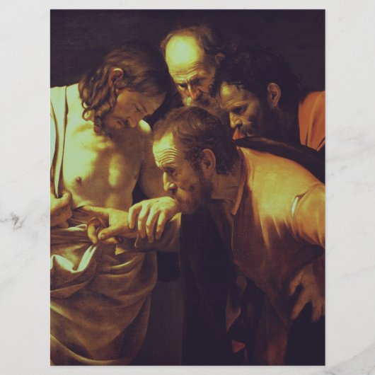 De ongelovigheid van Thomas door Caravaggio Flyer (Voorkant)
