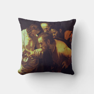 De ongelovigheid van Thomas door Caravaggio Kussen