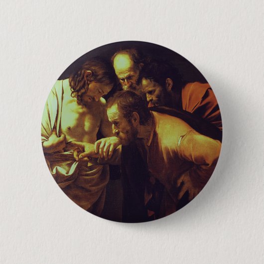 De ongelovigheid van Thomas door Caravaggio Ronde Button 5,7 Cm (Voorkant)