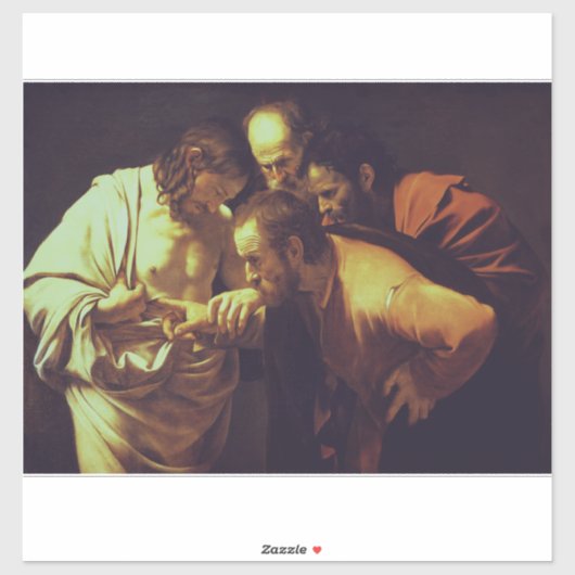 De ongelovigheid van Thomas door Caravaggio Sticker (Vel)