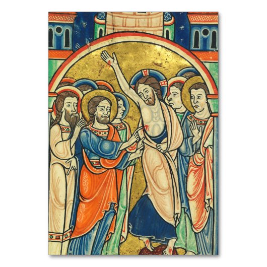 De ongelovigheid van Thomas uit Psalter Kaart (Voorkant)