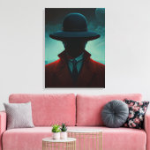 De Ongenode Man Canvas Afdruk (Insitu (Woonkamer))