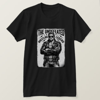 De ongeslagen worstellegende leren jas t-shirt