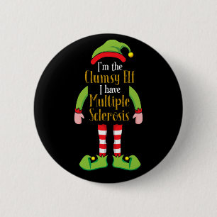 De Onhandige Elf Kerstmis Multiple Sclerose Ms S Ronde Button 5,7 Cm