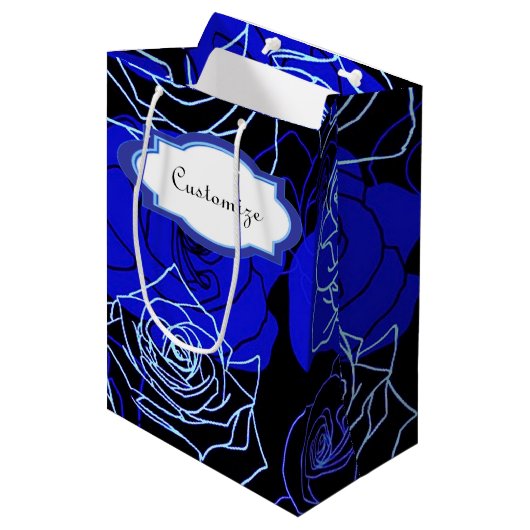 De onhoudbare blauwe Rozen flesje met cadeautas (Voorkant Gekanteld)