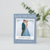 De onmiddellijke Camera Stijl sparen de Datum Blau Briefkaart (Staand voorkant)