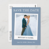 De onmiddellijke Camera Stijl sparen de Datum Blau Briefkaart (Voorkant / Achterkant)