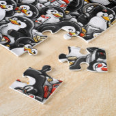De onmogelijke rode pinguïnjacht legpuzzel (Zijkant)