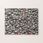 De onmogelijke rode pinguïnjacht legpuzzel (Horizontaal)