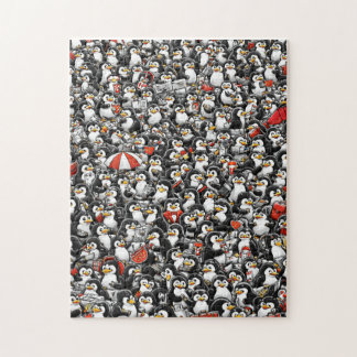 De onmogelijke rode pinguïnjacht legpuzzel