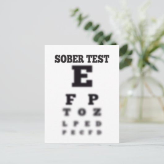 De onscherpe Drinke Gematigde Test van het Oog Briefkaart (Staand voorkant)