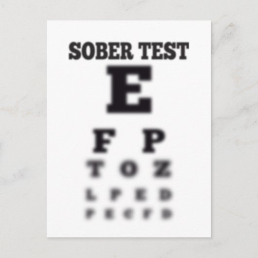 De onscherpe Drinke Gematigde Test van het Oog Briefkaart (Voorkant)