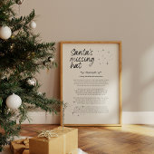 De Ontbrekende Hoed van Sinterklaas Funny Kerst Pr Poster