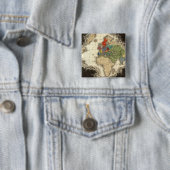 De ontdekking van America 1498 AD Vierkante Button 5,1 Cm (In situ)