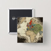 De ontdekking van America 1498 AD Vierkante Button 5,1 Cm (Voorkant /achterkant)