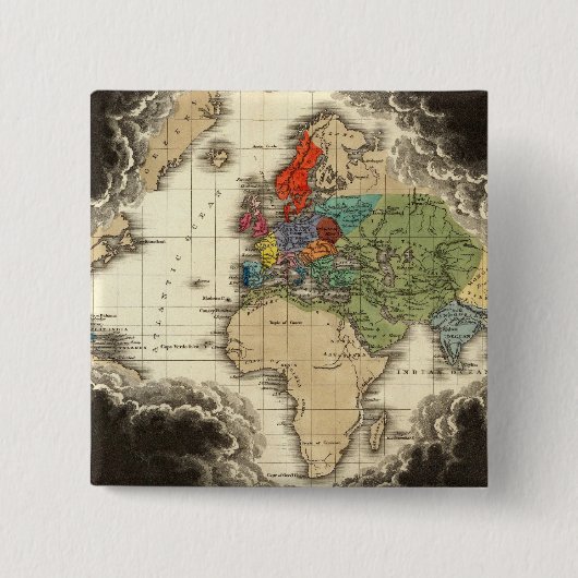 De ontdekking van America 1498 AD Vierkante Button 5,1 Cm (Voorkant)