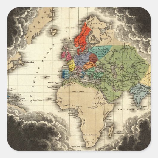 De ontdekking van America 1498 AD Vierkante Sticker (Voorkant)