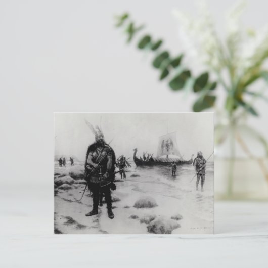 De ontdekking van Amerika door Leif Eriksson Briefkaart (Staand voorkant)