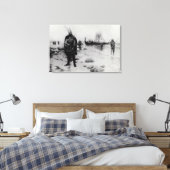 De ontdekking van Amerika door Leif Eriksson Canvas Afdruk (Insitu (Slaapkamer))