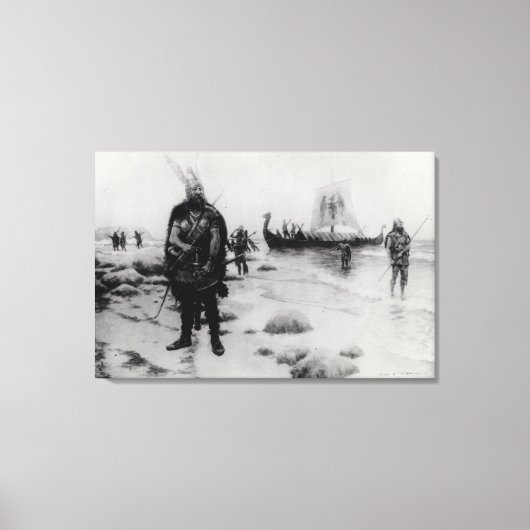 De ontdekking van Amerika door Leif Eriksson Canvas Afdruk (Voorkant)