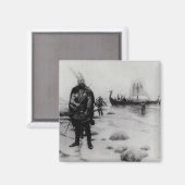 De ontdekking van Amerika door Leif Eriksson Magneet (Voorkant / Achterkant)