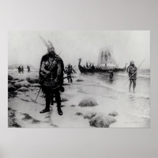 De ontdekking van Amerika door Leif Eriksson Poster (Voorkant)