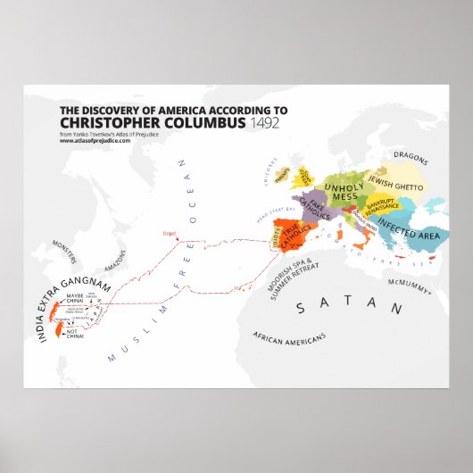 De ontdekking van Amerika volgens Columbus Poster (Voorkant)