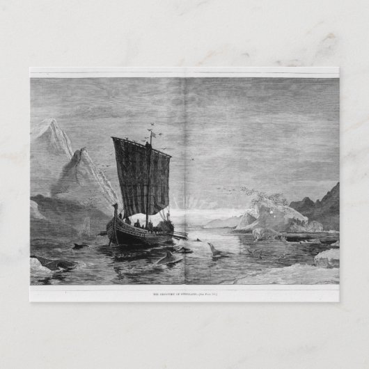 De ontdekking van Groenland Briefkaart (Voorkant)