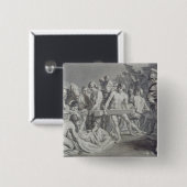 De ontdekking van het ware kruis vierkante button 5,1 cm (Voorkant /achterkant)