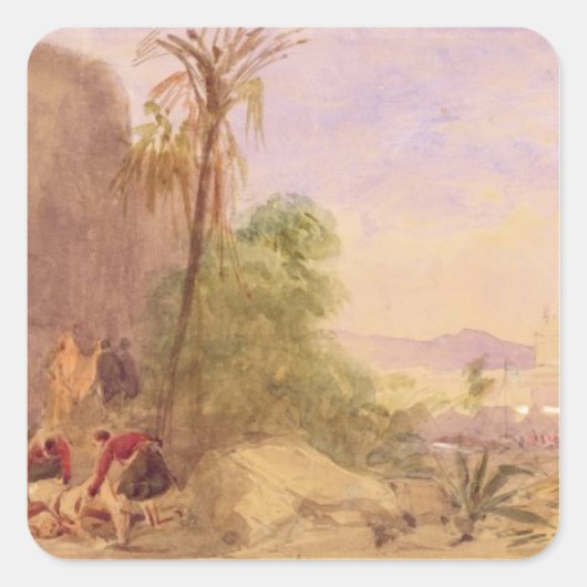 De ontdekking van Tipu's lichaam bij de waterpas b Vierkante Sticker (Voorkant)