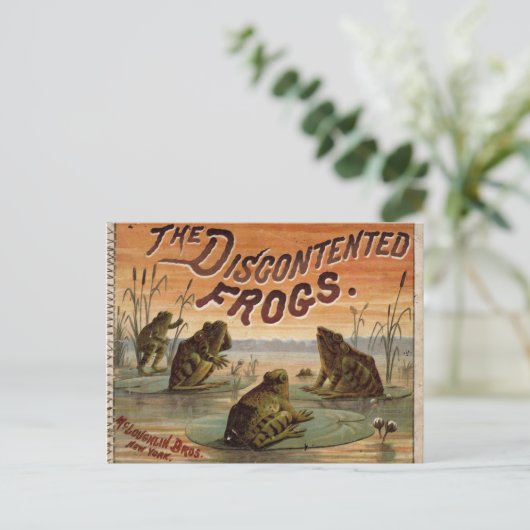 De ontevreden kikkers 1895 briefkaart (Staand voorkant)