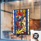 De ontgroening van Hell Faux Glas in lood Raamsticker (Cafe Raam)
