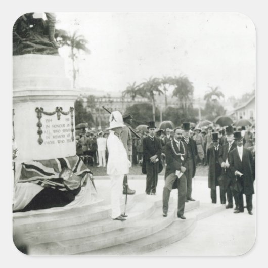 De onthulling van de herdenking van de oorlog vierkante sticker (Voorkant)