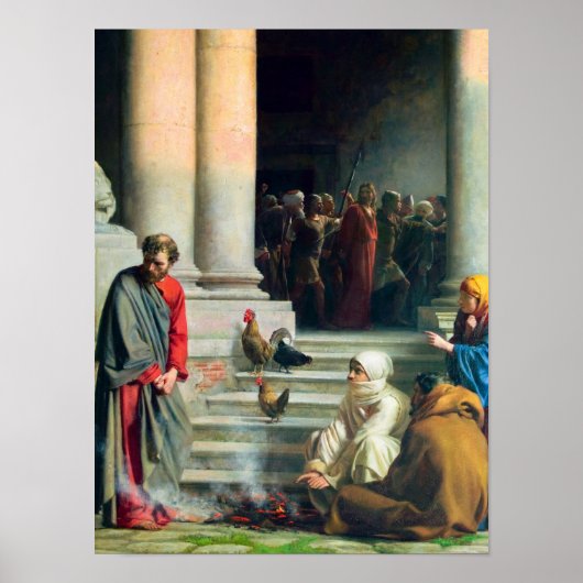 De ontkenning van Peter door Carl Bloch Poster (Voorkant)