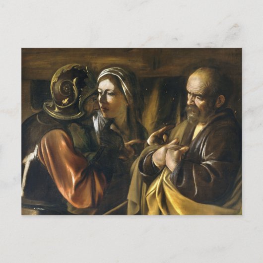 De ontkenning van Saint Peter - Caravaggio Briefkaart (Voorkant)